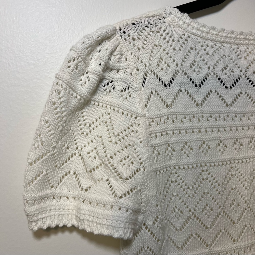 Fat Face Fatface Chiara White Patterned Knitted Womens Cotton Top‎ - Picture 6 of 7